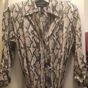 I.N.C Snakeskin print shirt dress, thigh length.